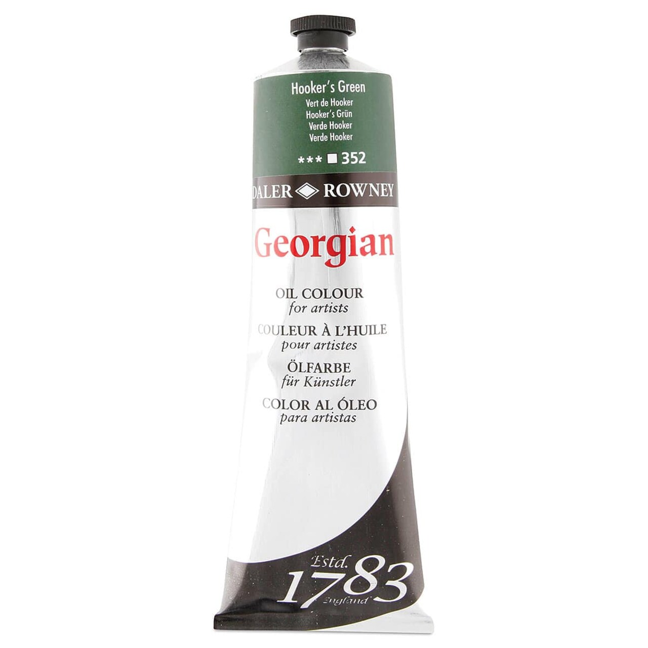 Daler-Rowney Georgian Oil Color - Hooker's Green, 225 ml tube